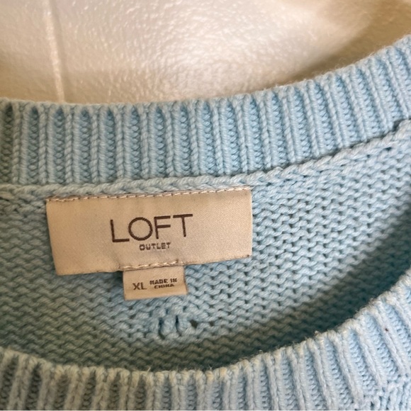 Loft blue Pom Pom sweater size xl - Picture 2 of 6